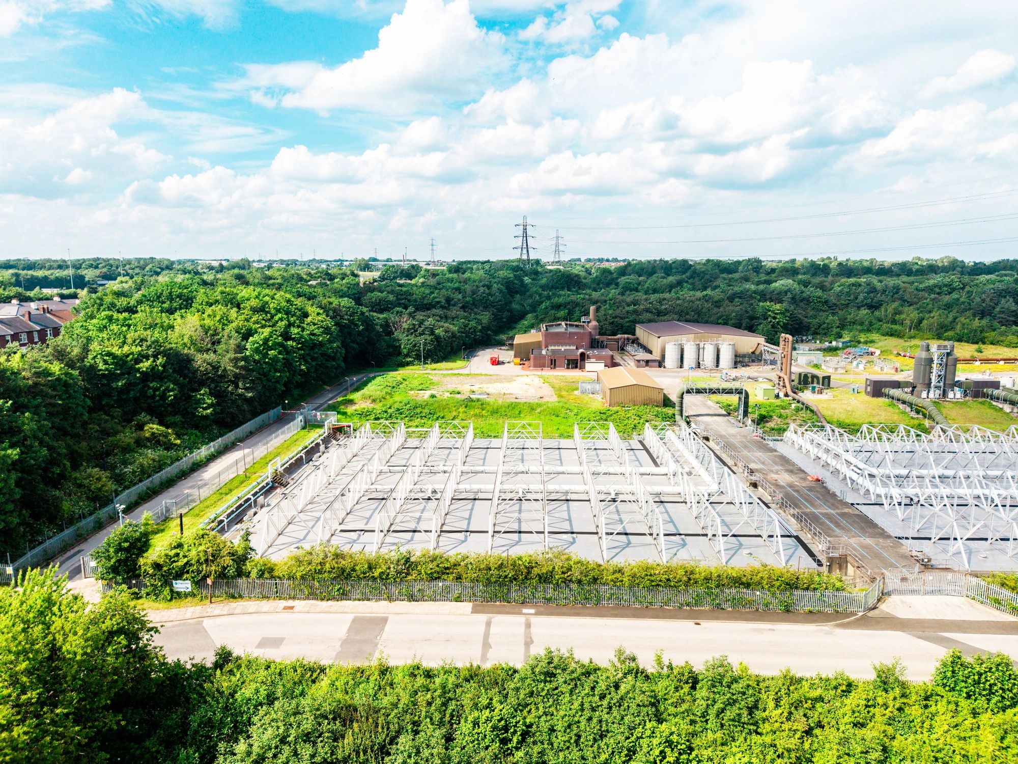 Industrial water treatment facility near a port
