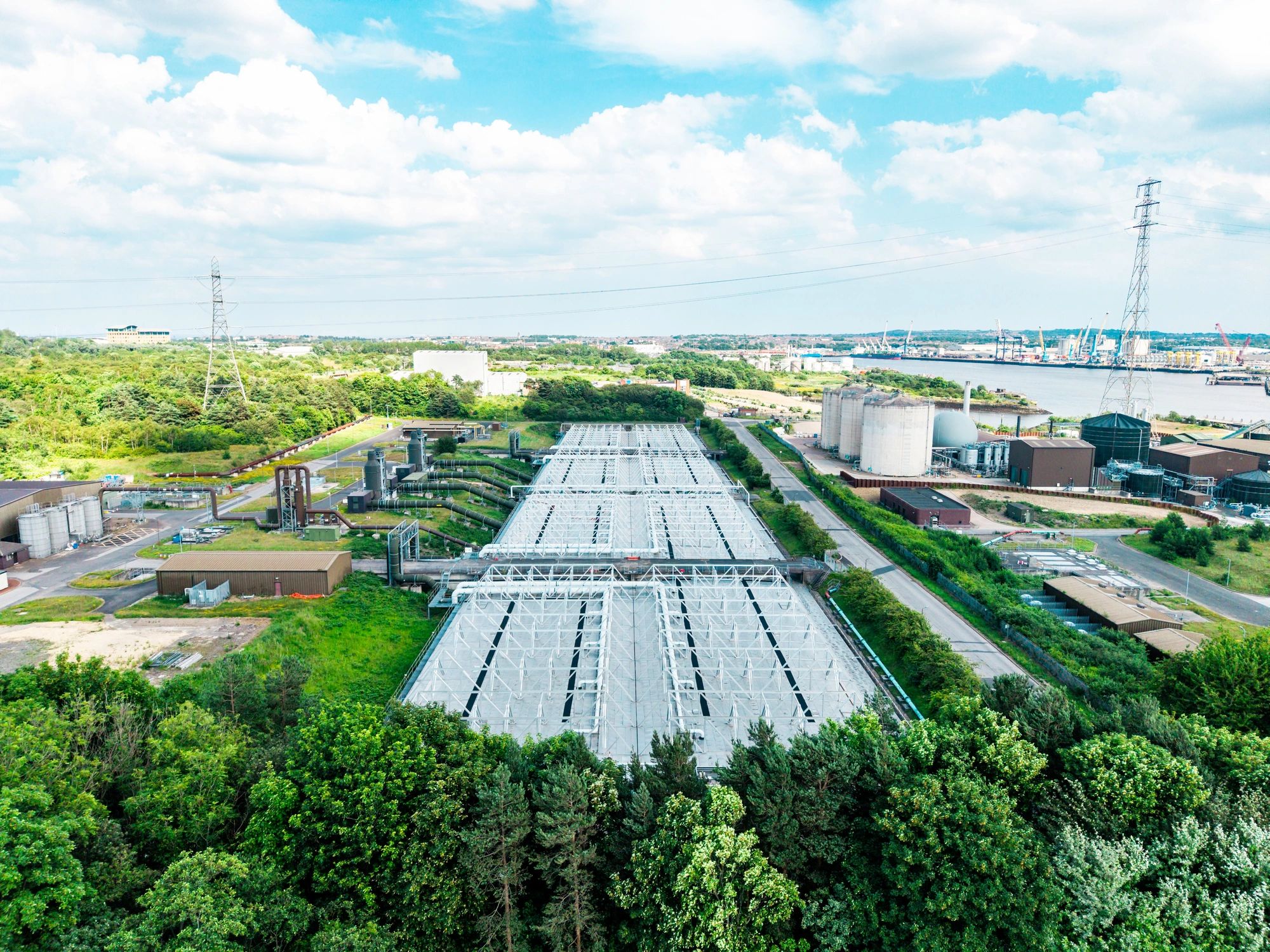 Water treatment infrastructure in an industrial landscape
